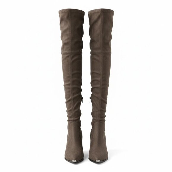 MIA Brown Suede Knee-High Boots | Flat Low Heel | Size 9.5 - Picture 2 of 10